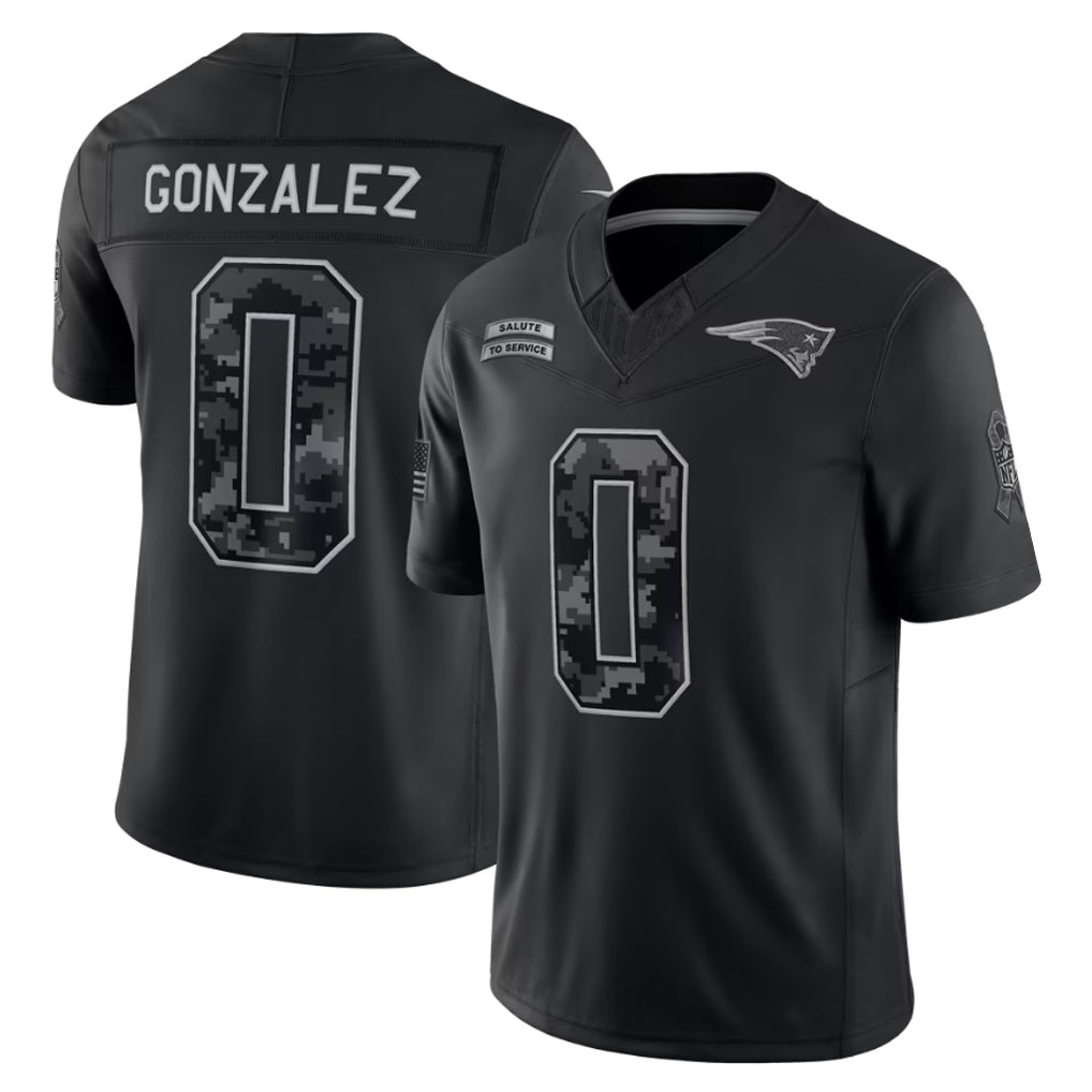 Perkns SF.49ers #0 Christian Gonzalez Player Black Limited 2026 Salute to Service Home Game Stitched Jerseys