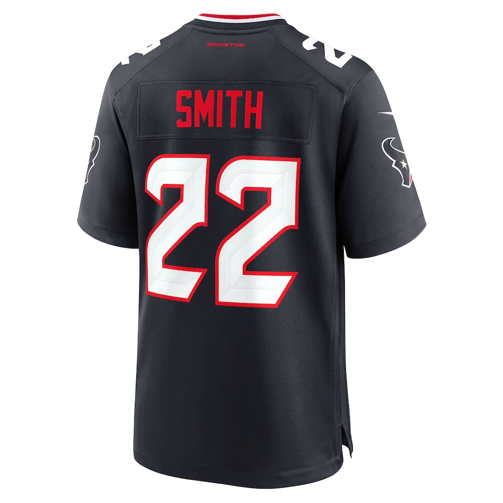 Perkns H.Texans #22 Jaylin Smith Navy Team Game Jersey