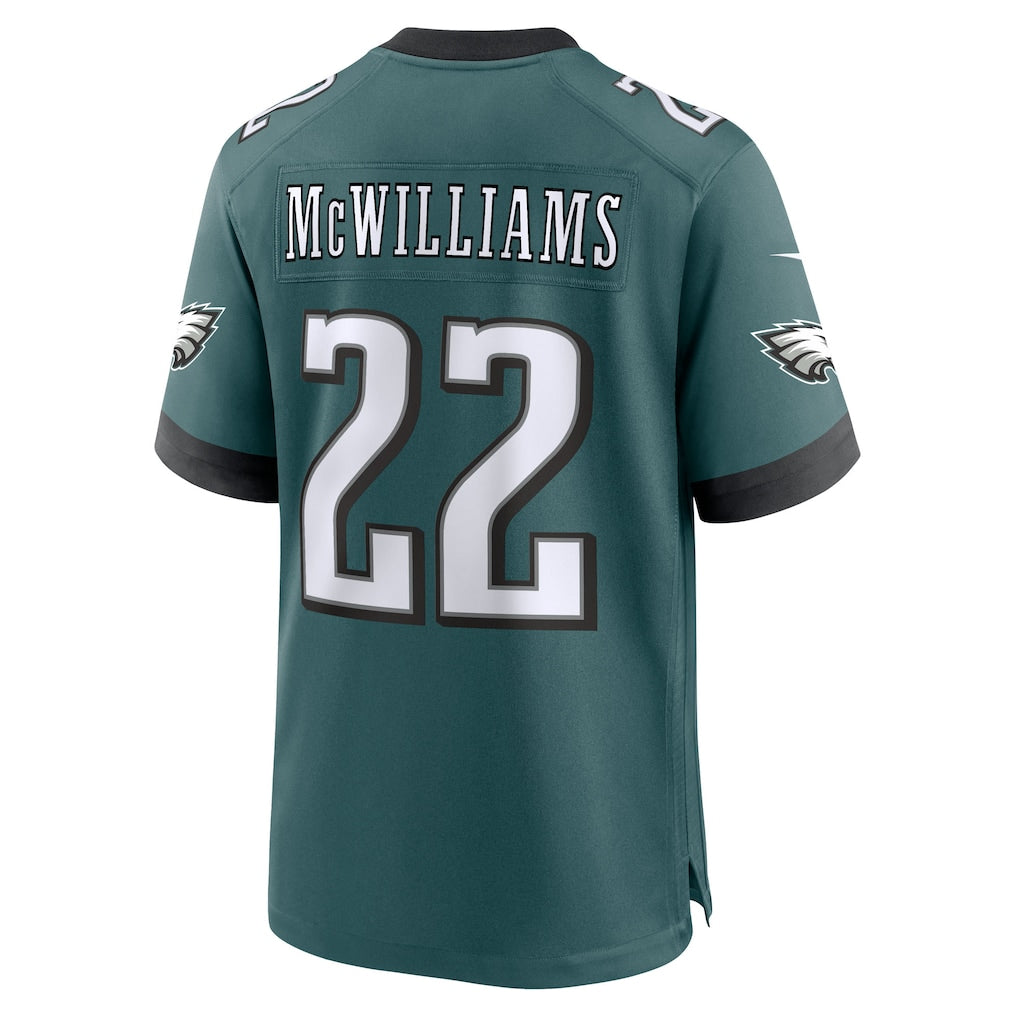 Perkns P.Eagles #22 Mac McWilliams Midnight Green Team Game Jersey
