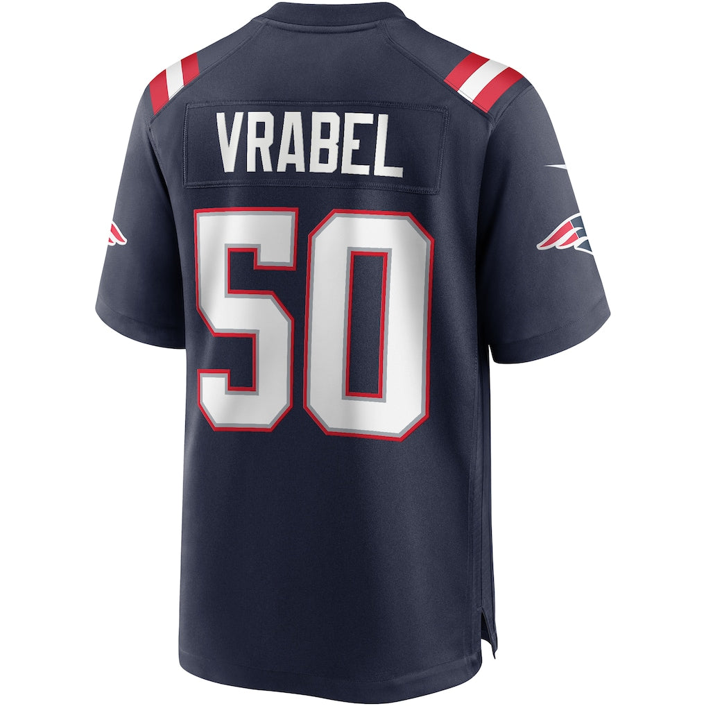 Perkns NE.Patriots #50 Mike Vrabel Navy Game Retired Player Jersey