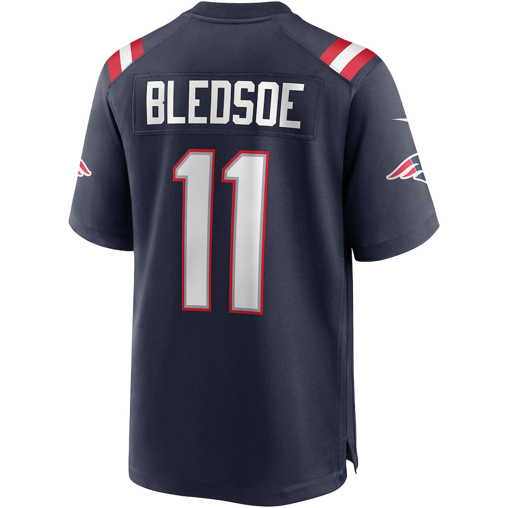 Perkns NE.Patriots #11 Drew Bledsoe Navy Game Retired Player Jersey