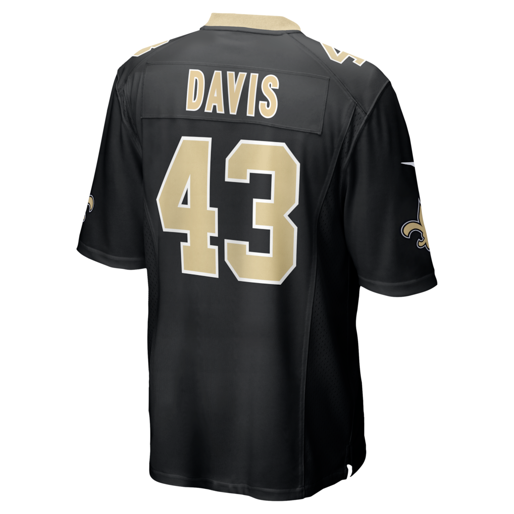 Perkns NO.Saints #43 Michael Davis Black Team Game Jersey