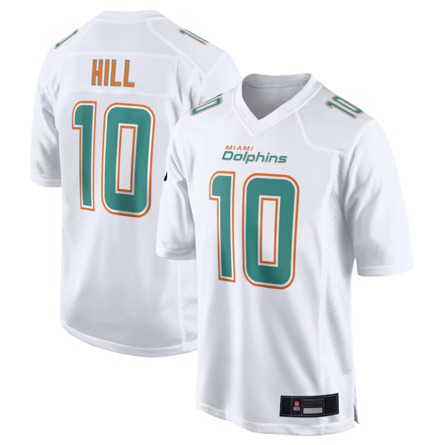 Perkns #10 Tyreek Hill Player M.Dolphins White Fashion Game Stitched Jerseys