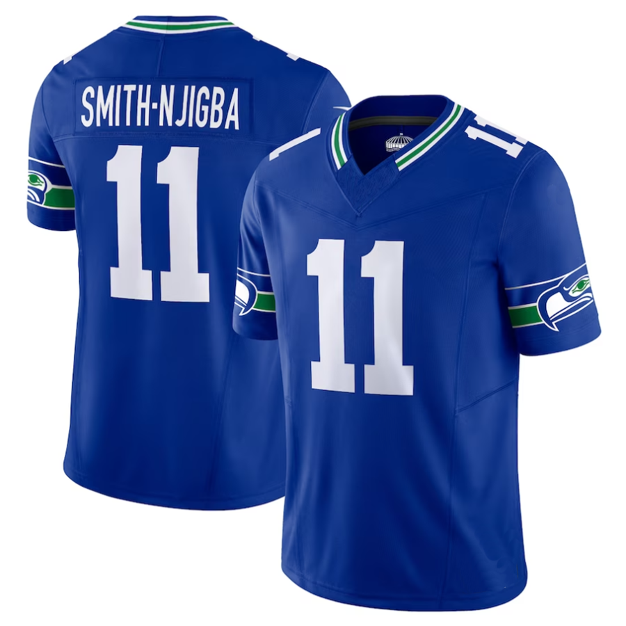 Perkns #11 Jaxon Smith-Njigba Player S.Seahawks Royal Alternate Vapor F.U.S.E. Limited Stitched Jerseys