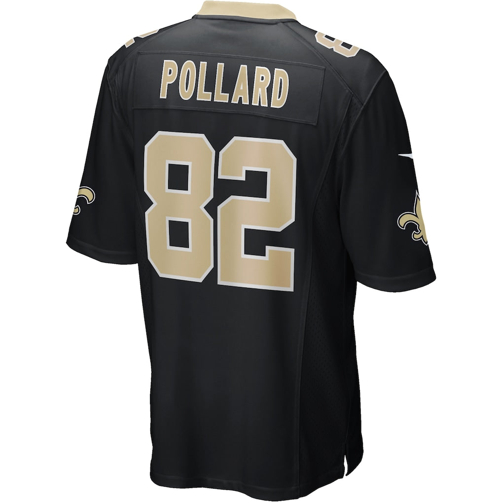 Perkns NO.Saints #82 Bob Pollard Black Game Retired Player Jersey