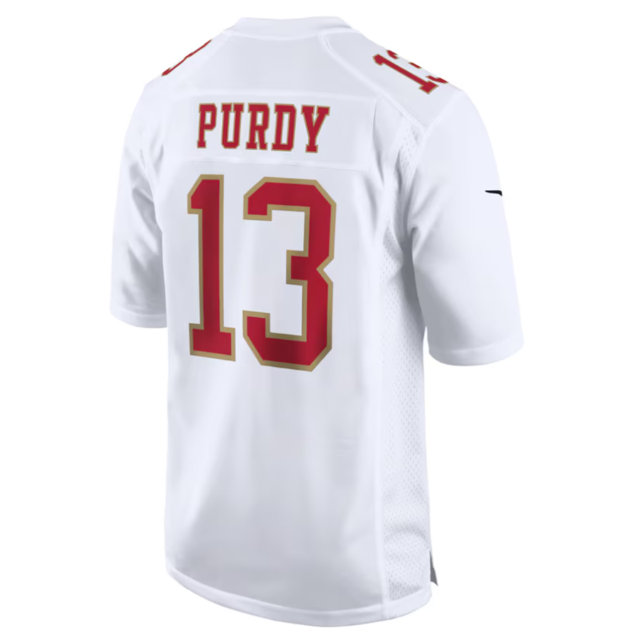 Perkns #13 Brock Purdy Player SF.49ers Tundra White Fashion Game Stitched Jersey