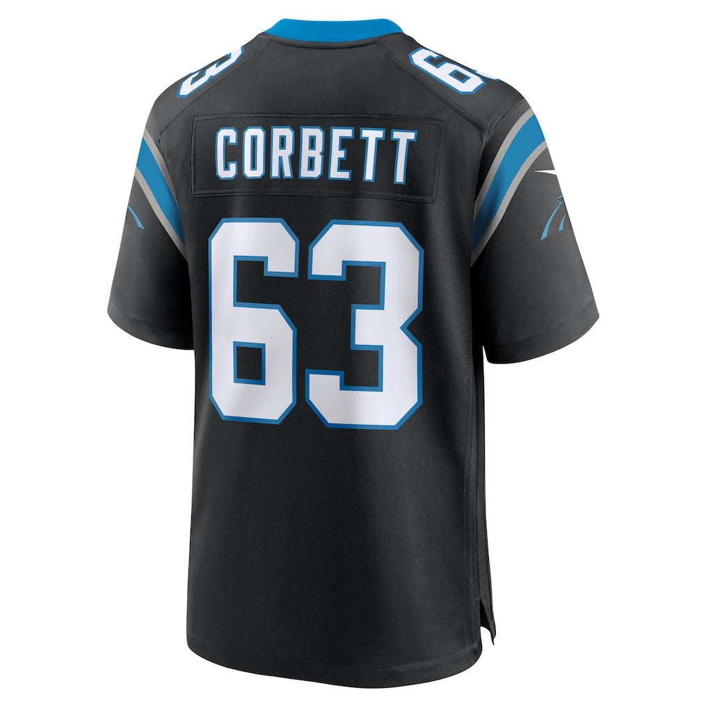 Perkns C.Panthers #63 Austin Corbett Black Team Game Jersey