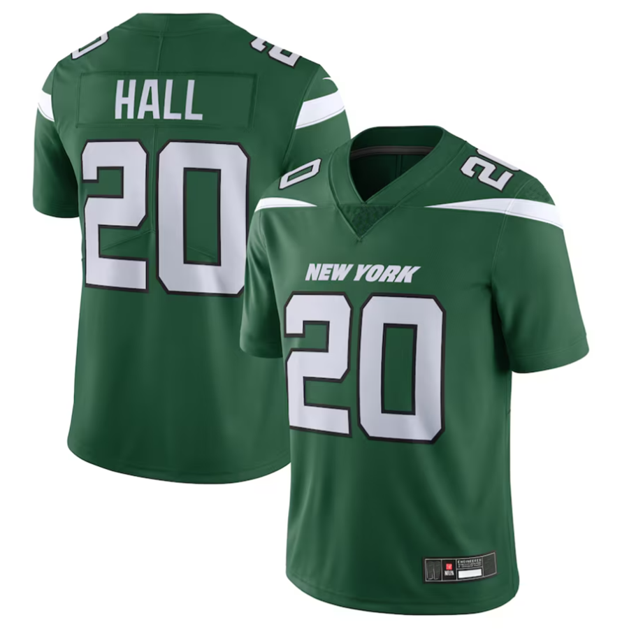 Perkns #20 Breece Hall Player NY.Jets Gotham Green Vapor Untouchable Limited Stitched Jerseys