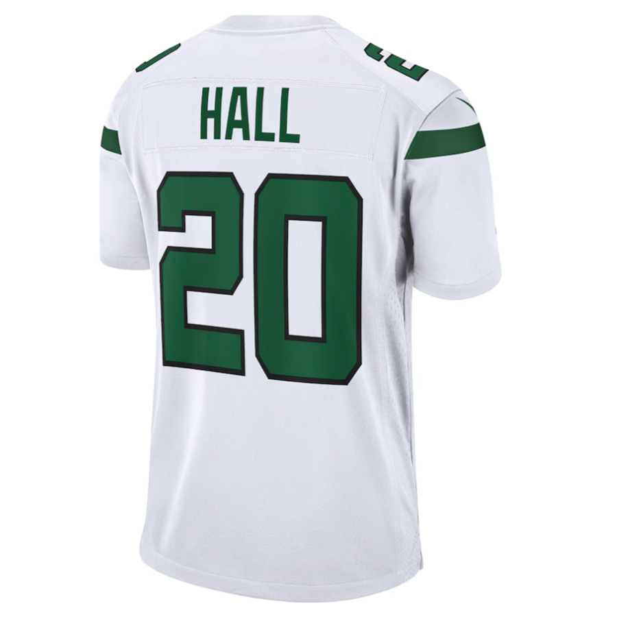 Perkns #20 Breece Hall Player NY.Jets White Away Game Stitched Jersey