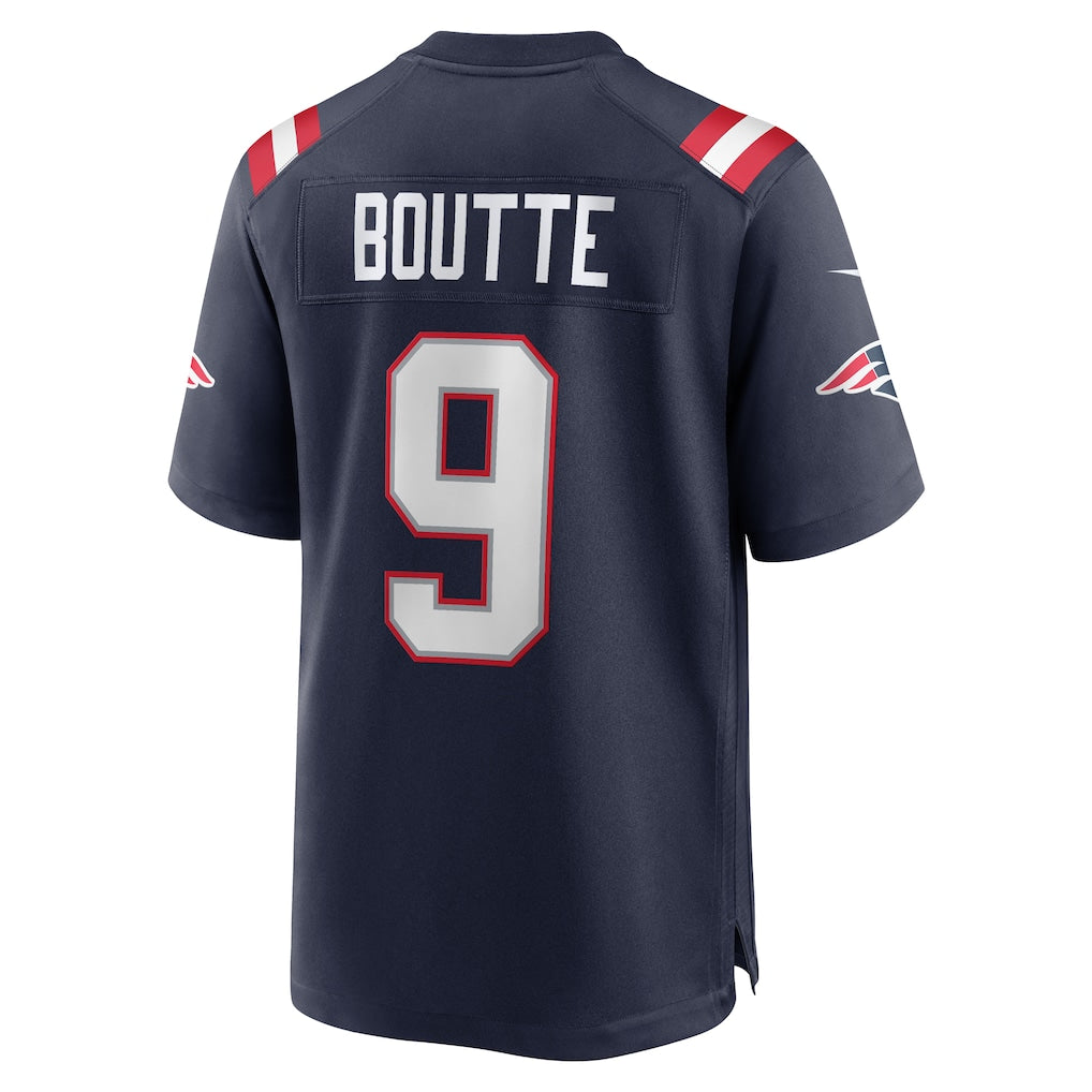 Perkns NE.Patriots #9 Kayshon Boutte Navy Game Jersey