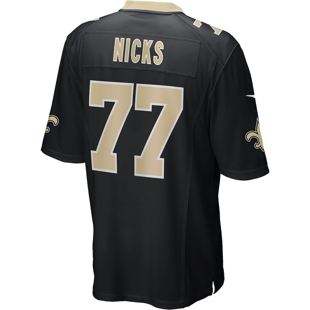 Perkns NO.Saints #77 Carl Nicks Black Game Retired Player Jersey