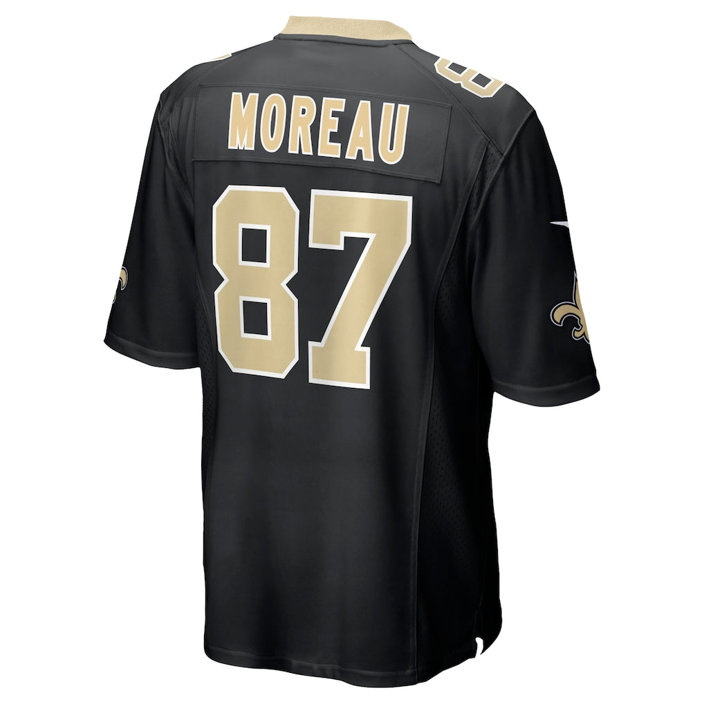 Perkns NO.Saints #87 Foster Moreau Black Game Jersey
