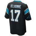 Perkns C.Panthers #17 Jake Delhomme Black Game Retired Player Jersey
