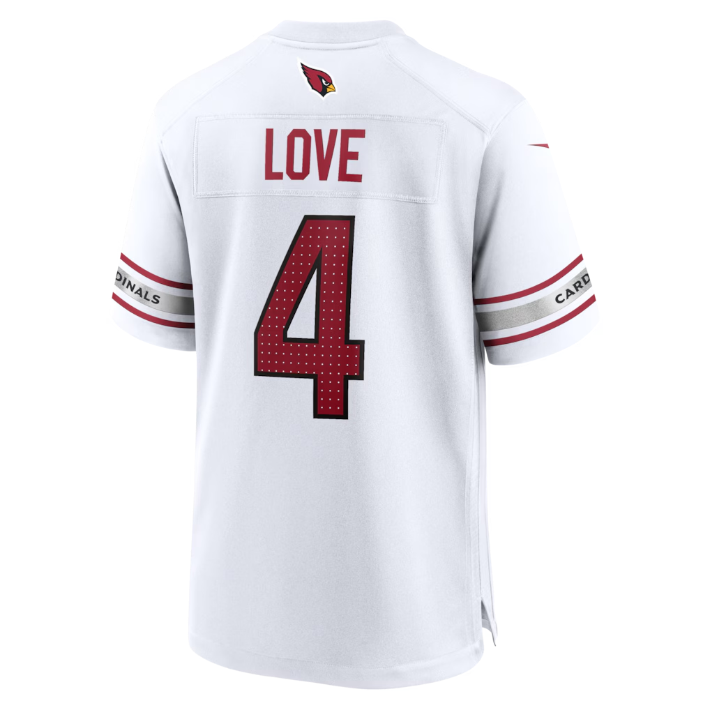 Perkns A.Cardinals #4 Jeremiyah Love White Game Player Stitched Jerseys