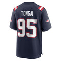 Perkns NE.Patriots #95 Khyiris Tonga Navy Team Game Jersey