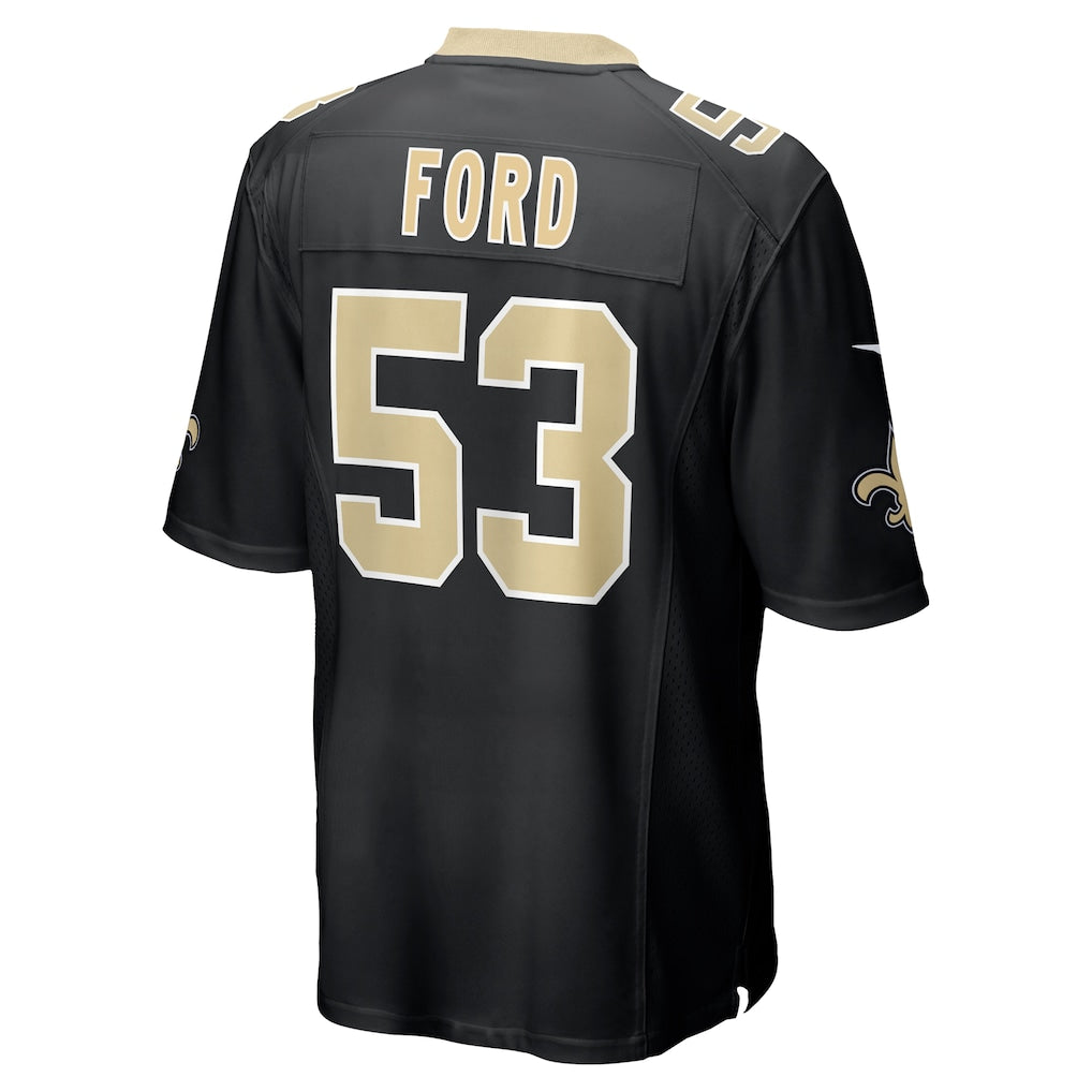 Perkns NO.Saints #53 Jaylan Ford Black Game Jersey