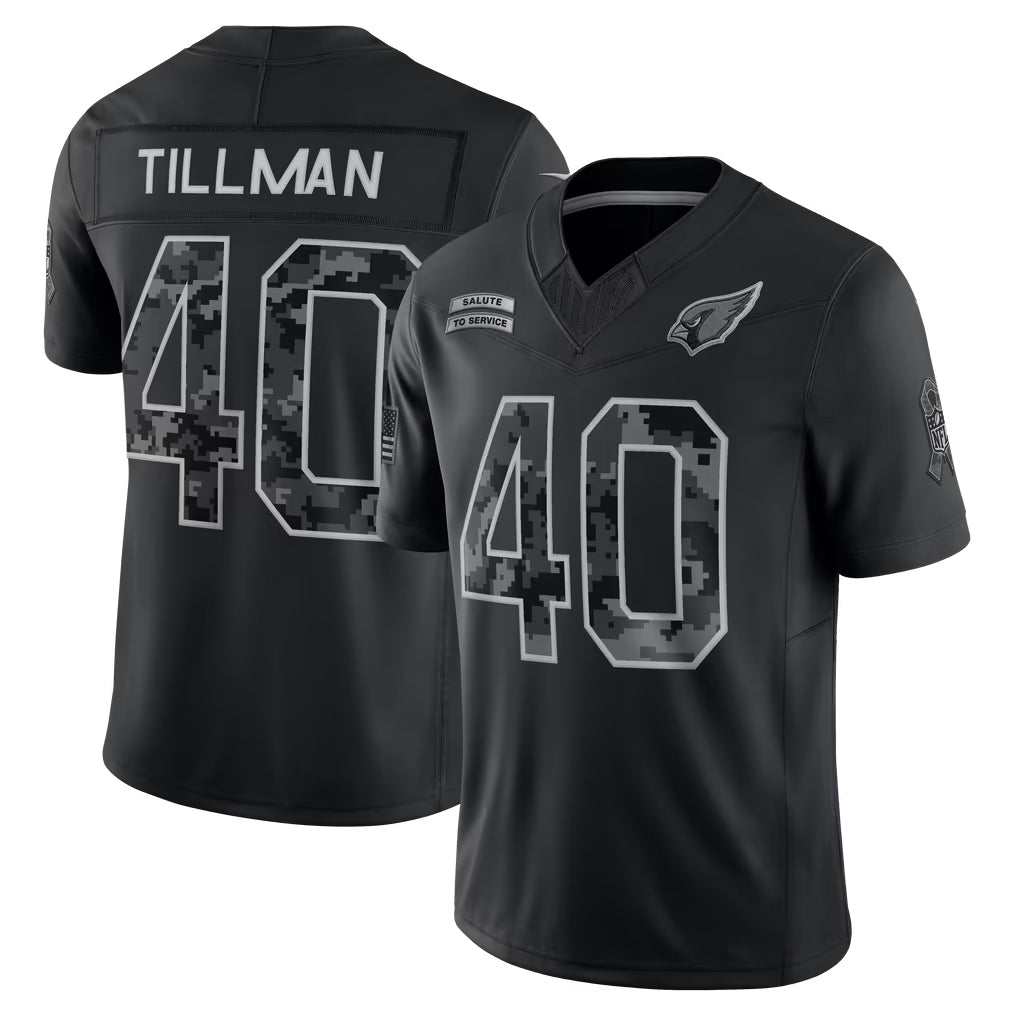 Perkns A.Cardinals #40 Pat Tillman Player Black Limited 2026 Salute to Service Home Game Stitched Jerseys