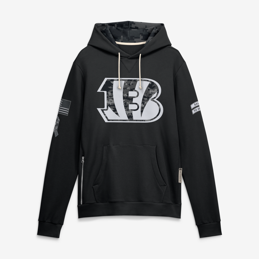 Perkns C.Bengals Black 2026 Salute to Service Sideline Dri-FIT Pullover Hoodie Jerseys