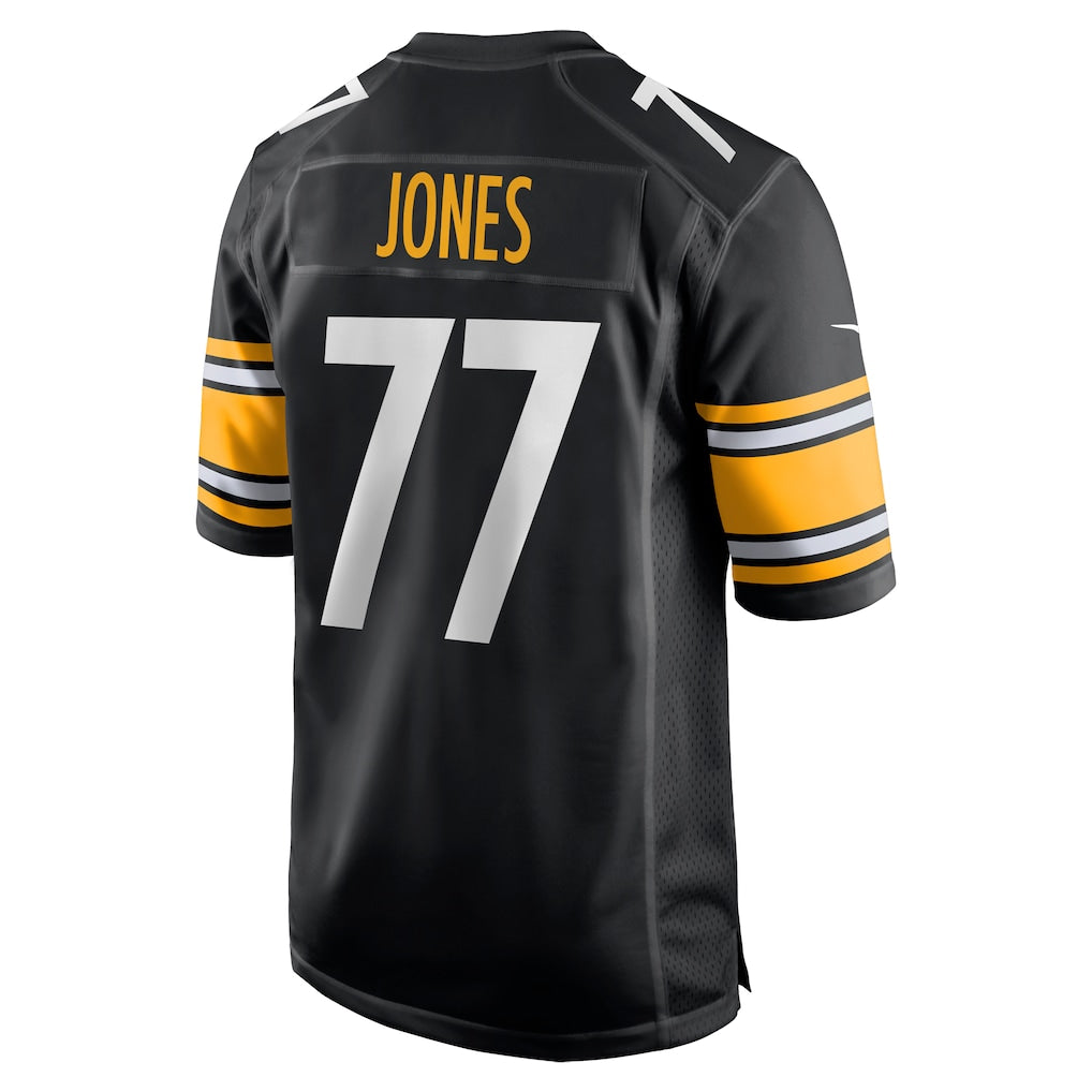 Perkns P.Steelers #77 Broderick Jones Black Game Jersey