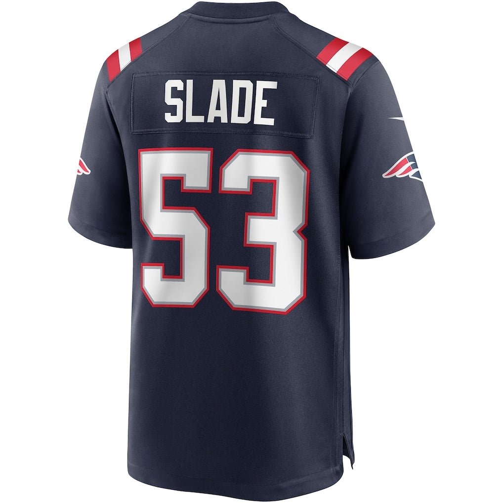 Perkns NE.Patriots #53 Chris Slade Navy Game Retired Player Jersey