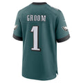 Perkns P.Eagles #1 Groom Midnight Green Team Game Jersey