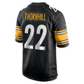 Perkns P.Steelers #22 Juan Thornhill Black Team Game Jersey