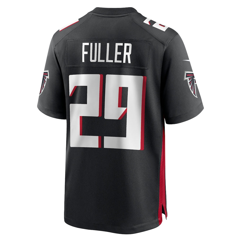Perkns A.Falcons #29 Jordan Fuller Black Team Game Jersey