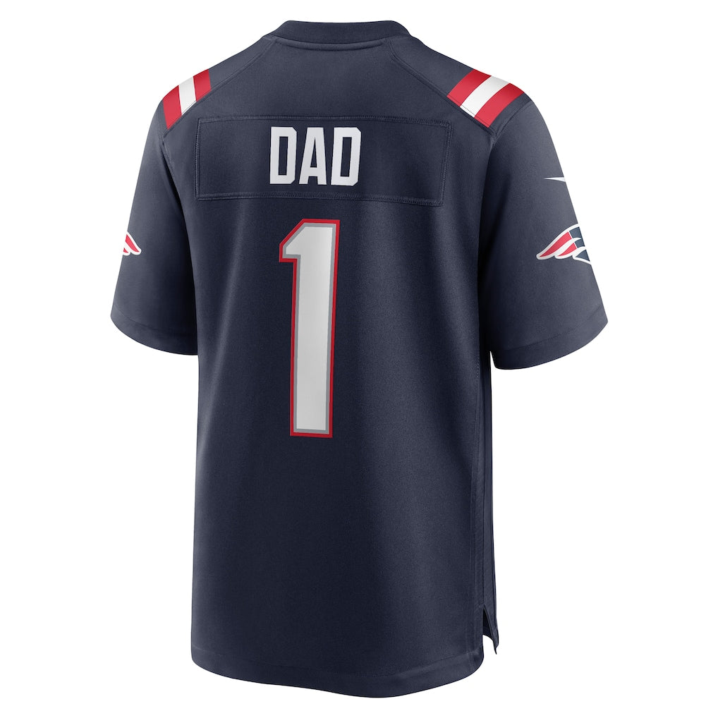 Perkns NE.Patriots #1 Dad Navy Game Jersey