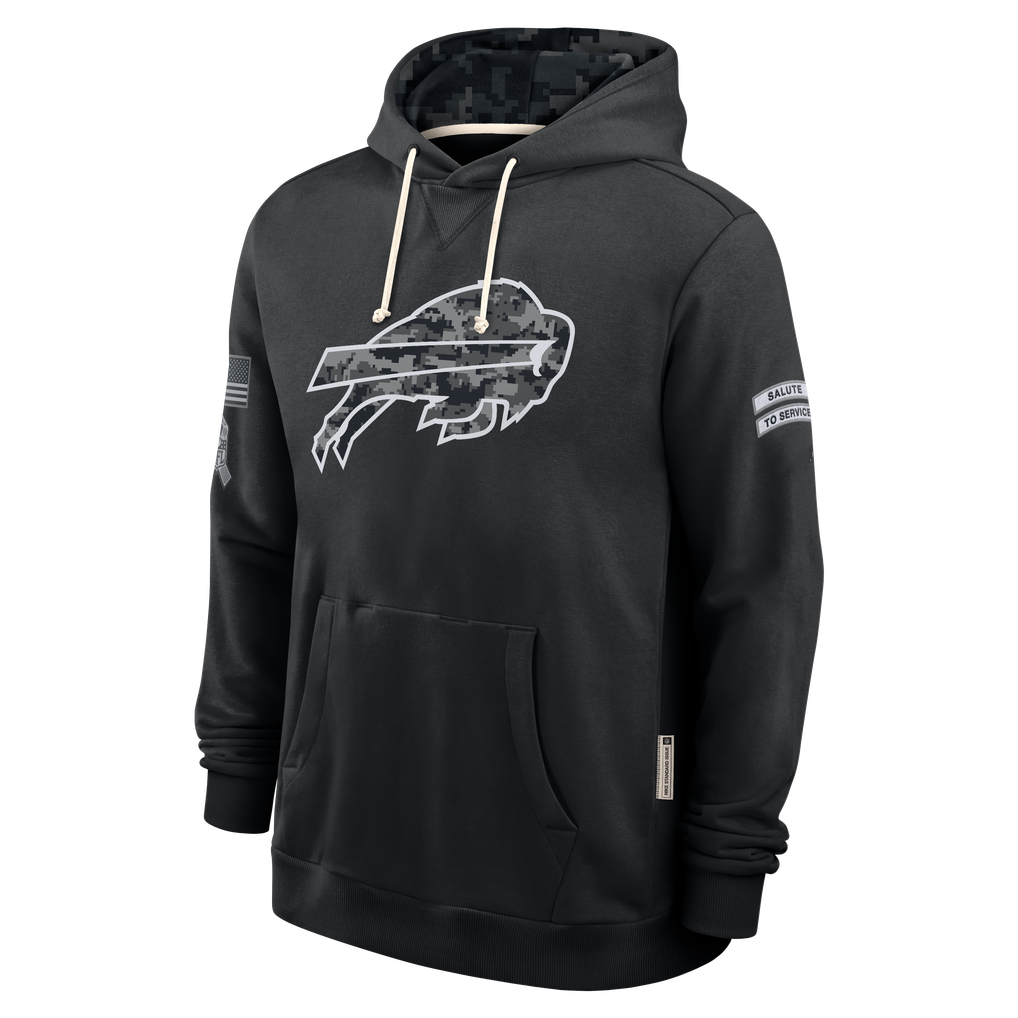 Perkns B.Bills Black 2026 Salute to Service Sideline Dri-FIT Pullover Hoodie Jerseys