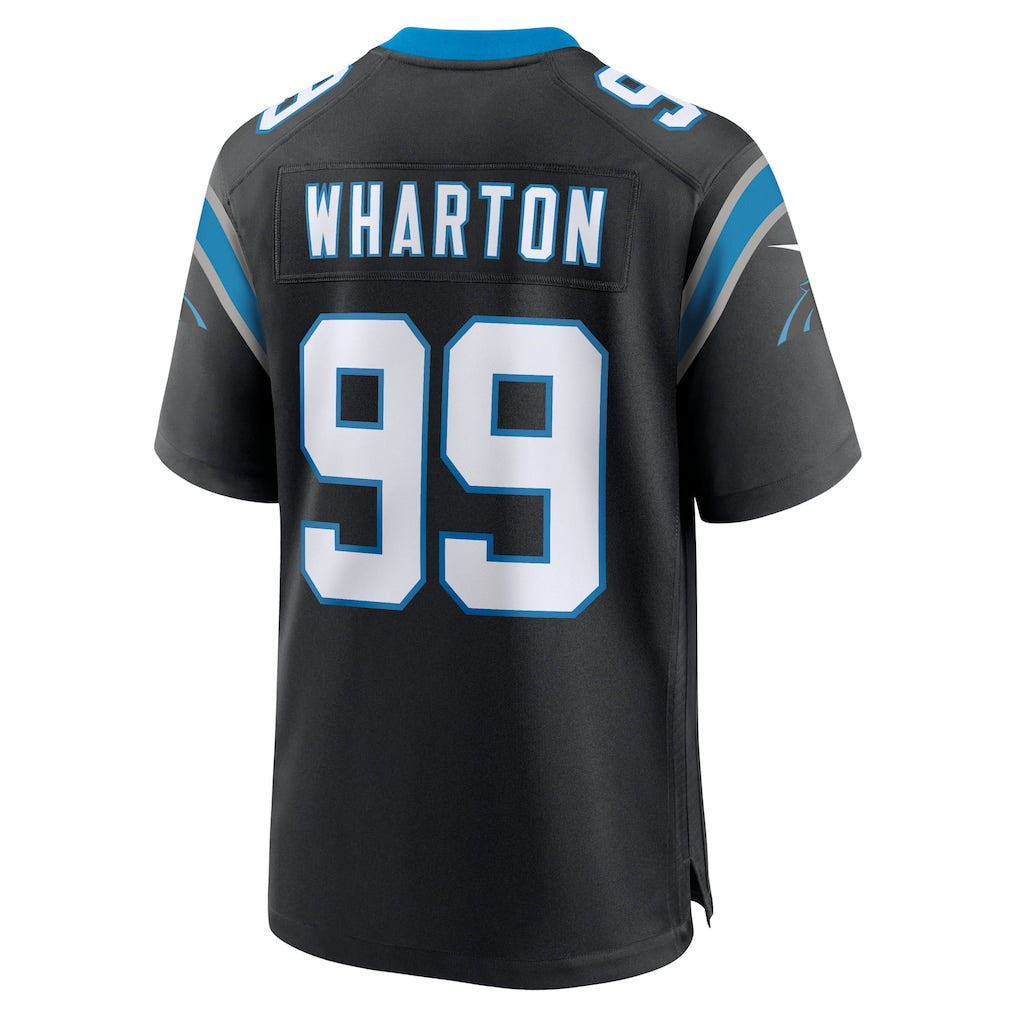 Perkns C.Panthers #99 Tershawn Wharton Black Team Game Jersey