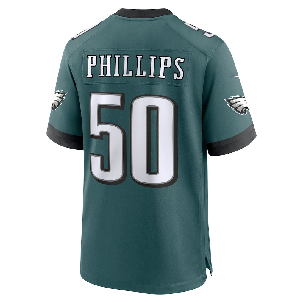 Perkns P.Eagles #50 Jaelan Phillips Midnight Green Team Game Jersey