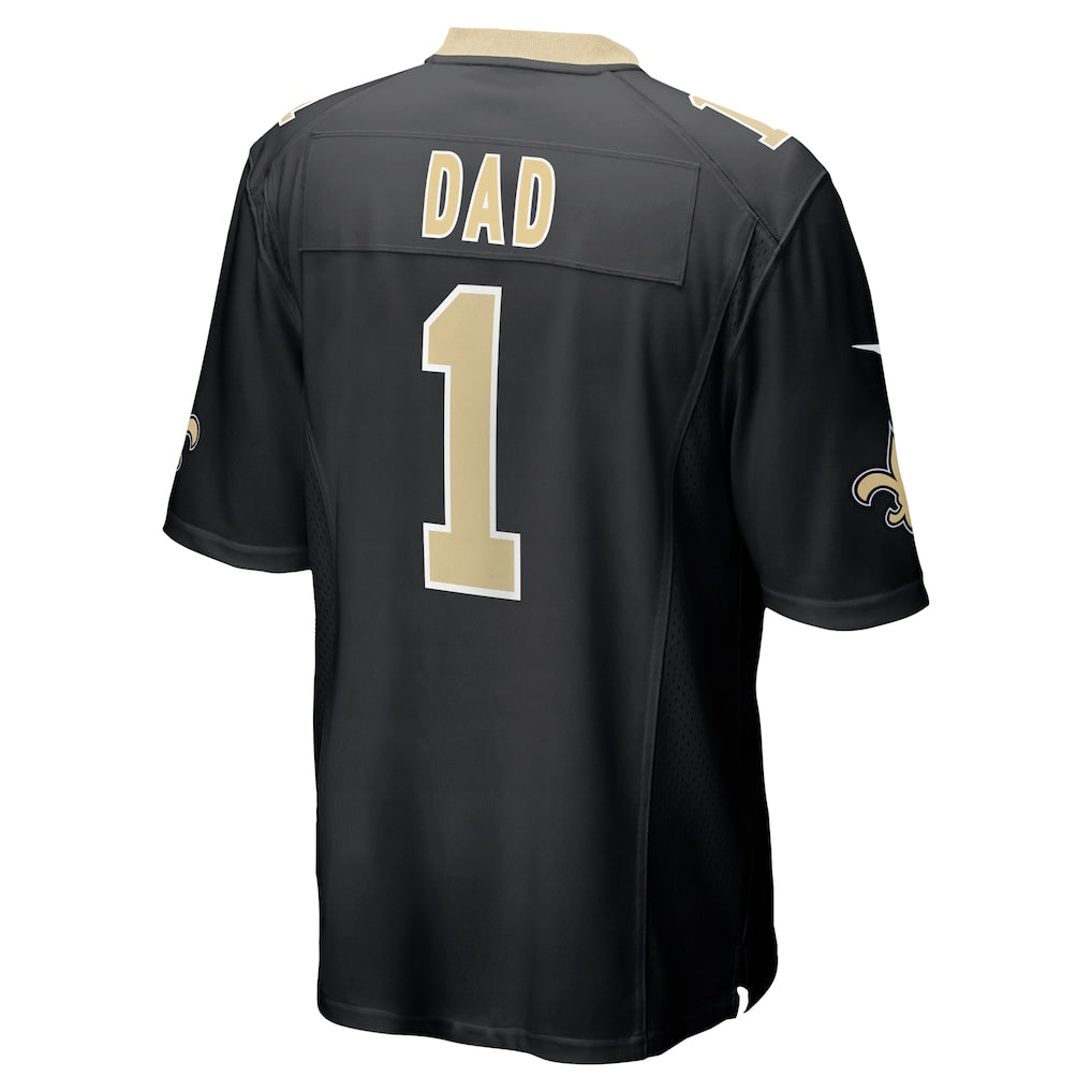 Perkns NO.Saints #1 Dad Black Game Jersey