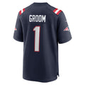 Perkns NE.Patriots #1 Groom Navy Game Jersey