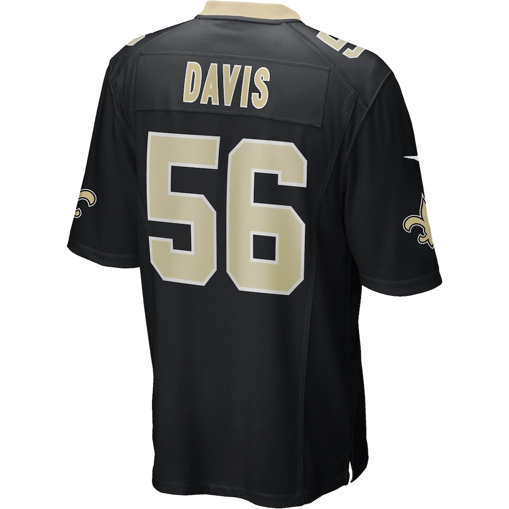 Perkns NO.Saints #56 Demario Davis Black Game Jersey