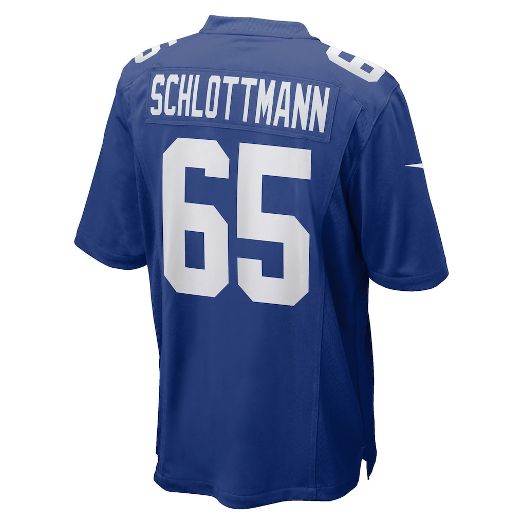 Perkns NY.Giants #65 Austin Schlottmann Royal Team Game Jersey