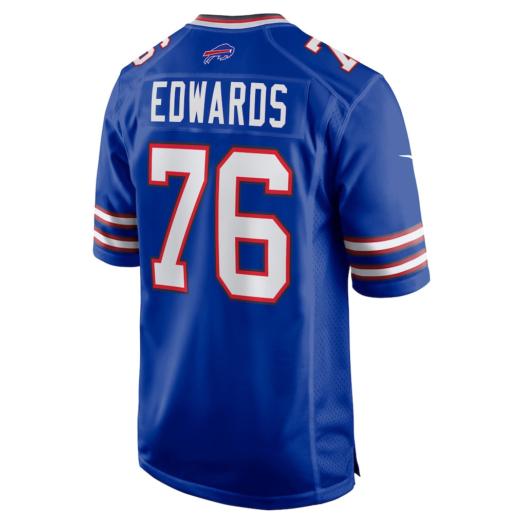 Perkns B.Bills #76 David Edwards Royal Team Game Jersey
