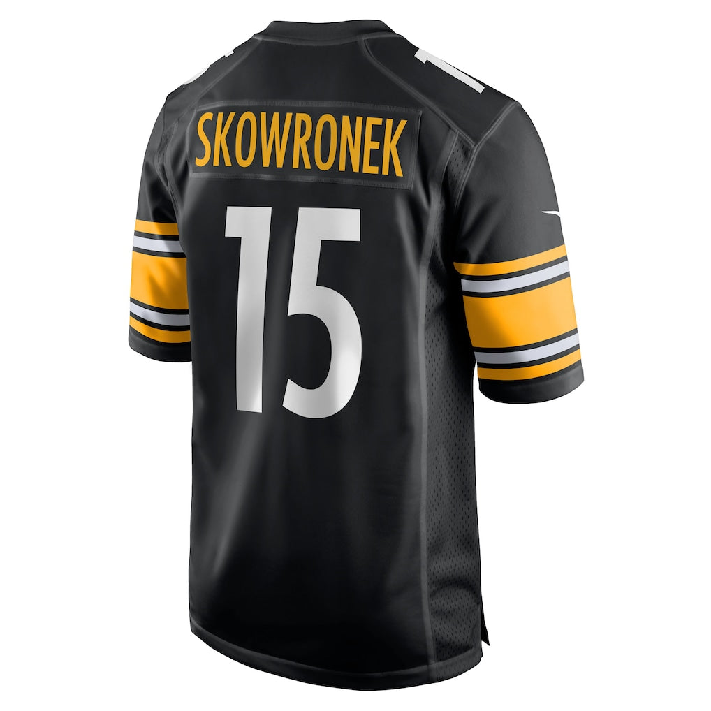 Perkns P.Steelers #15 Ben Skowronek Black Team Game Jersey