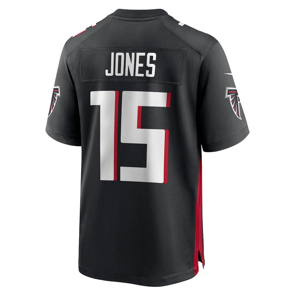 Perkns A.Falcons #15 Emory Jones Black Team Game Jersey