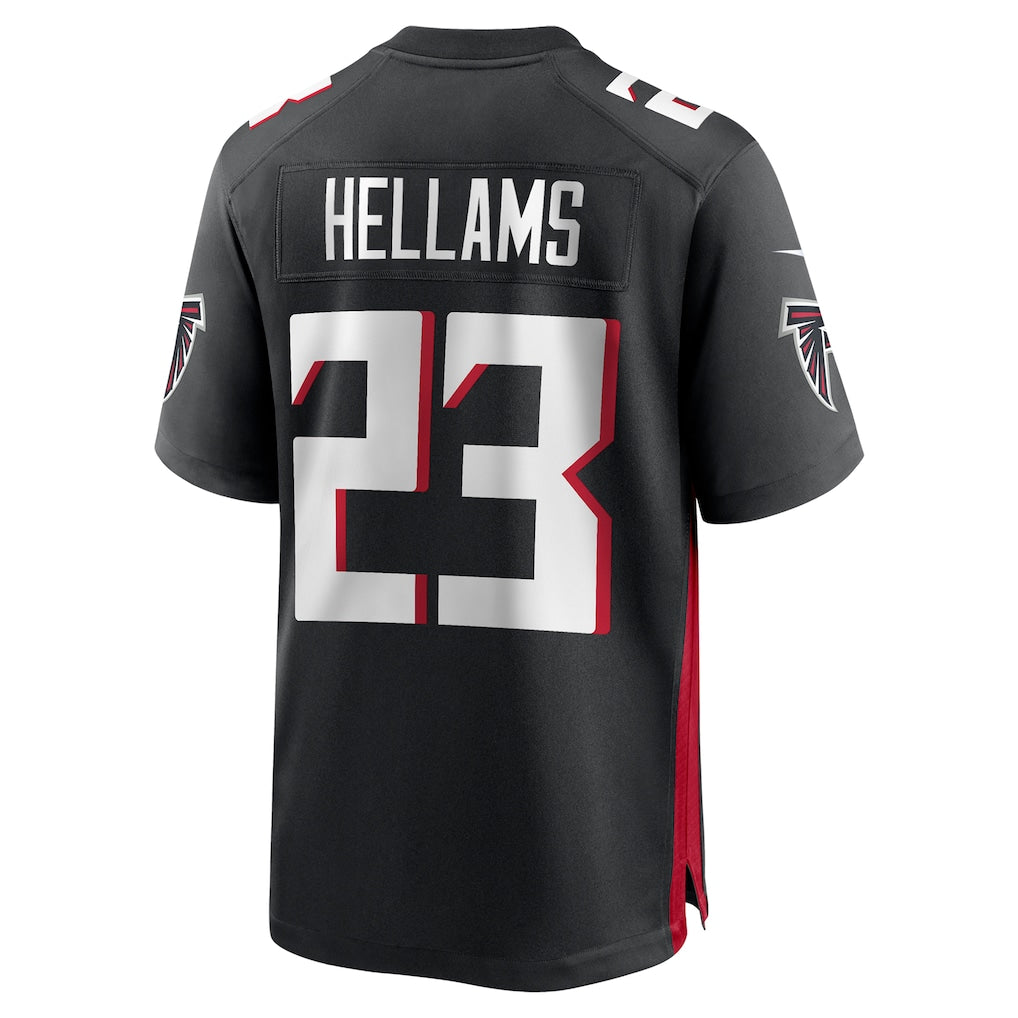 Perkns A.Falcons #23 DeMarcco Hellams Black Team Game Jersey