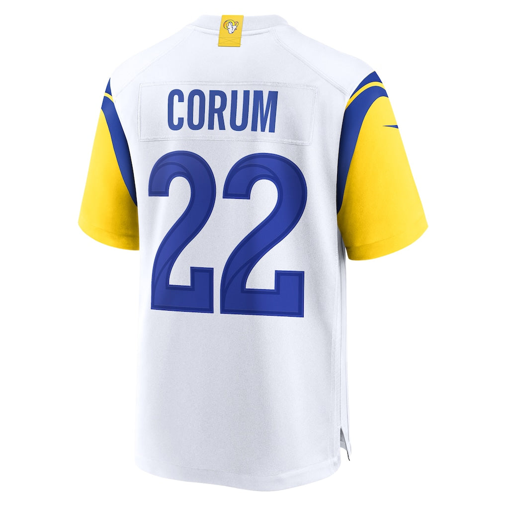 Perkns LA.Rams #22 Blake Corum White Game Jersey