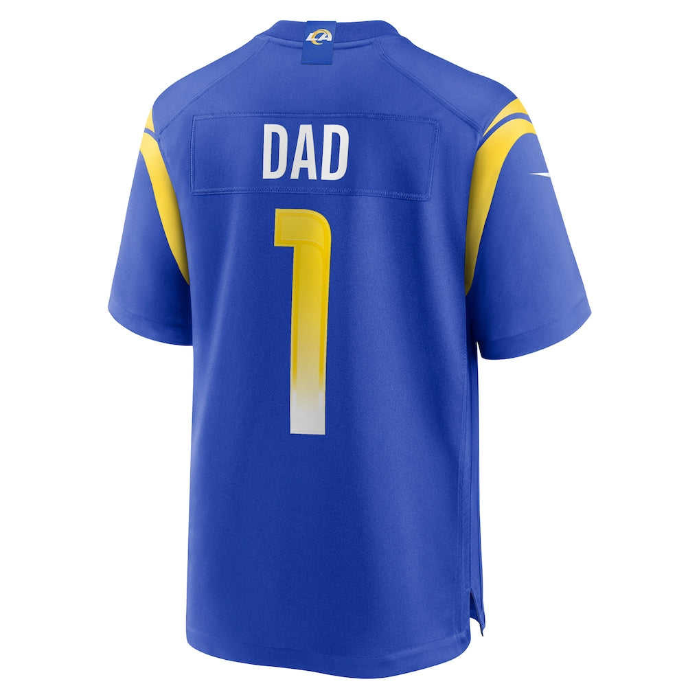 Perkns LA.Rams #1 Dad Royal Game Jersey