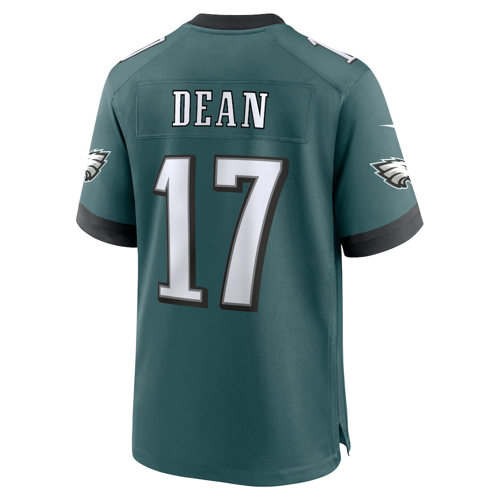 Perkns P.Eagles #17 Nakobe Dean Midnight Green Team Game Jersey