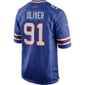 Perkns B.Bills #91 Ed Oliver Royal Game Player Jersey