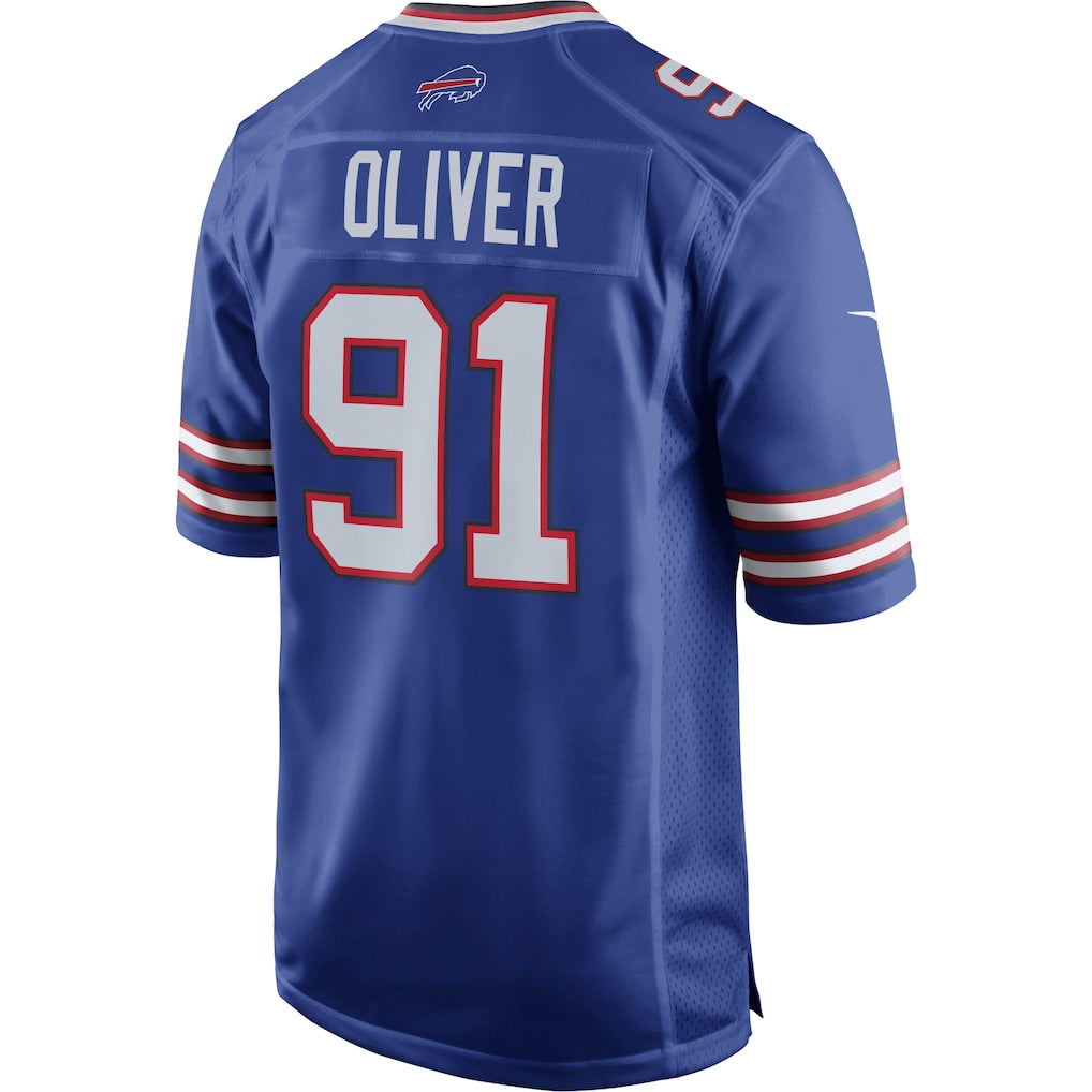 Perkns B.Bills #91 Ed Oliver Royal Game Player Jersey