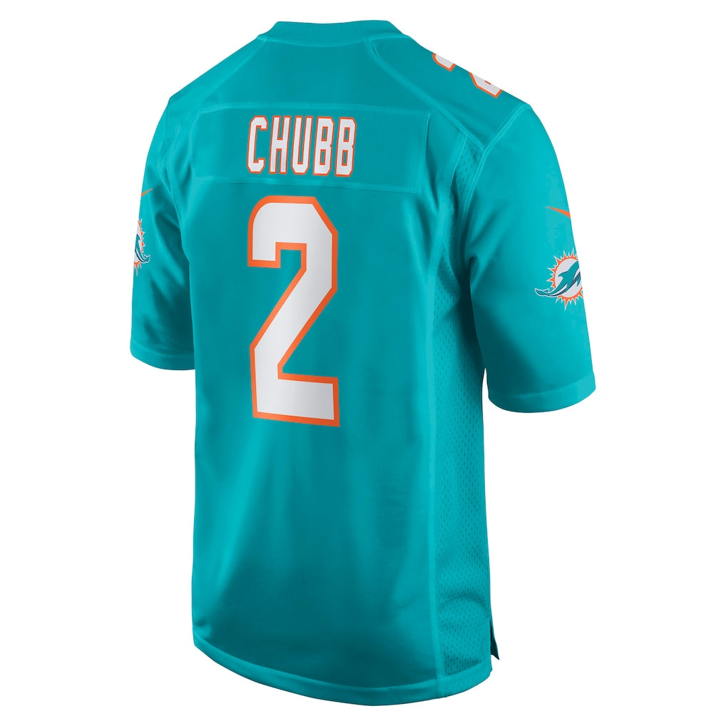 Perkns M.Dolphins #2 Bradley Chubb Aqua Game Player Jersey