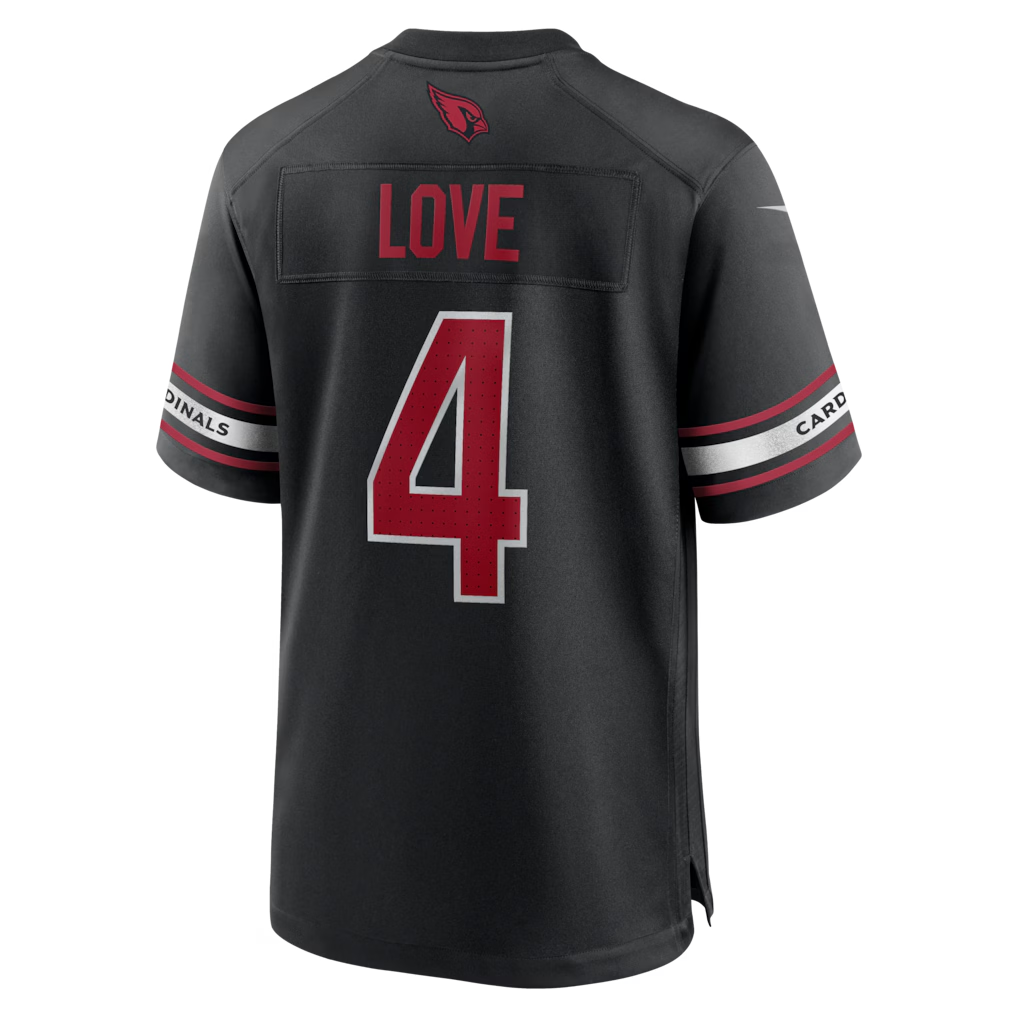 Perkns A.Cardinals #4 Jeremiyah Love Black Game Player Stitched Jerseys