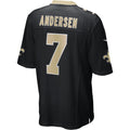 Perkns NO.Saints #7 Morten Andersen Black Game Retired Player Jersey