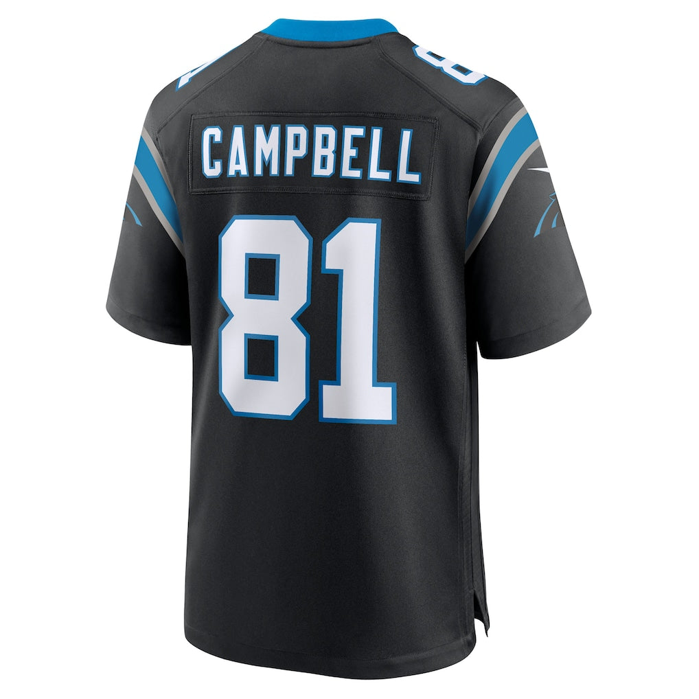 Perkns C.Panthers #81 Dalevon Campbell Black Team Game Jersey
