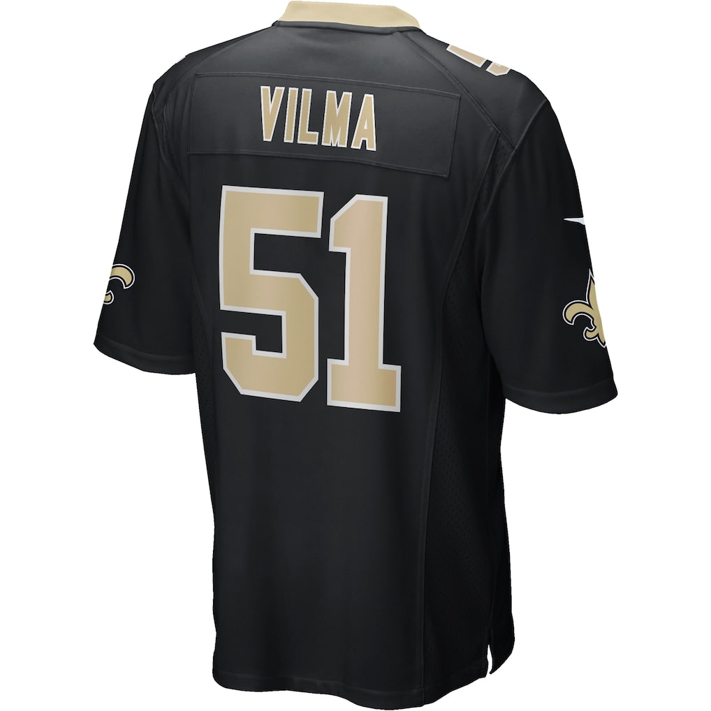 Perkns NO.Saints #51 Jonathan Vilma Black Game Retired Player Jersey