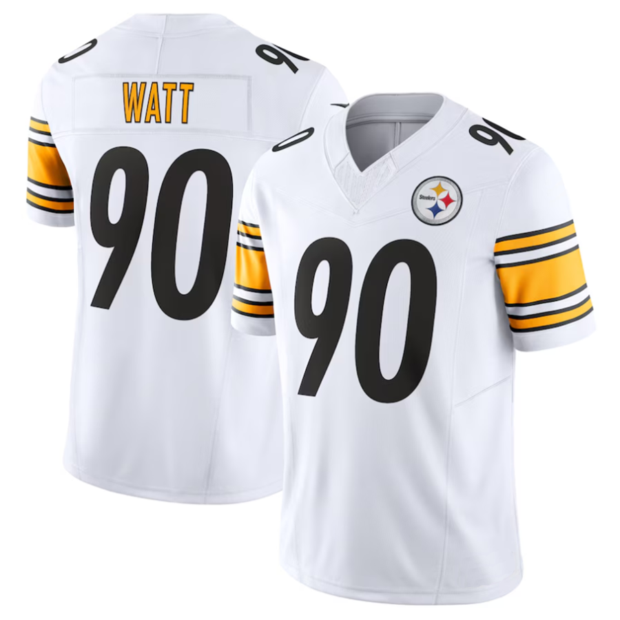 Perkns #90 T.J. Watt Player P.Steelers White Vapor F.U.S.E. Limited Stitched Jerseys